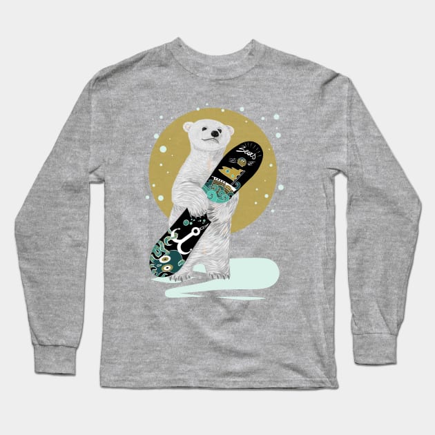 SNOWBOARDER POLAR BEAR Long Sleeve T-Shirt by tizicav